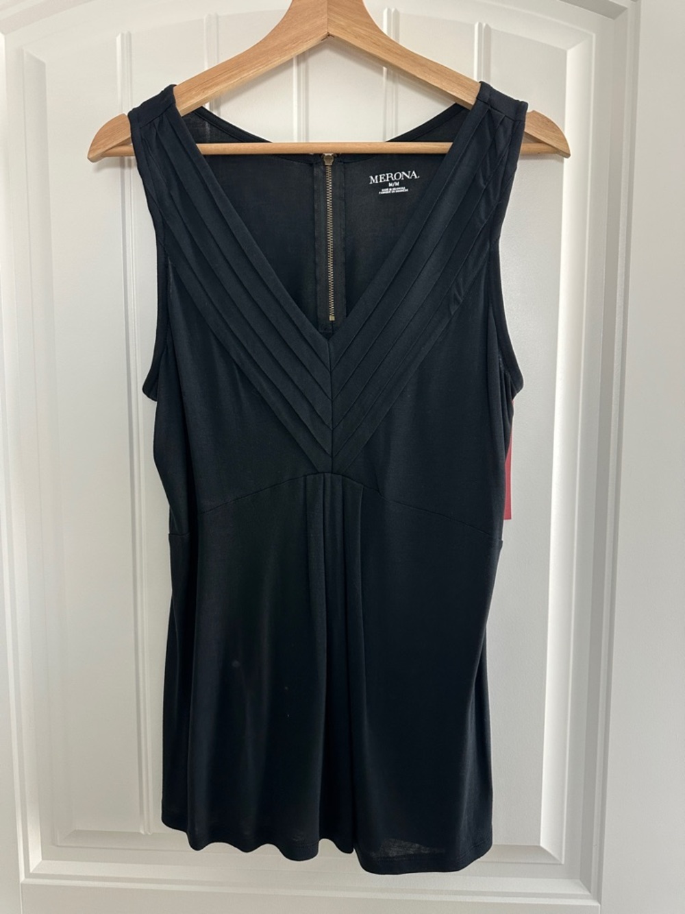 Merona Black Sleeveless Top with Geometric Details - NWT